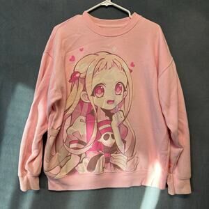 Toilet-Bound Hanako-Kun Pink Anime Graphic Sweatshirt Oversized Has A Mark!